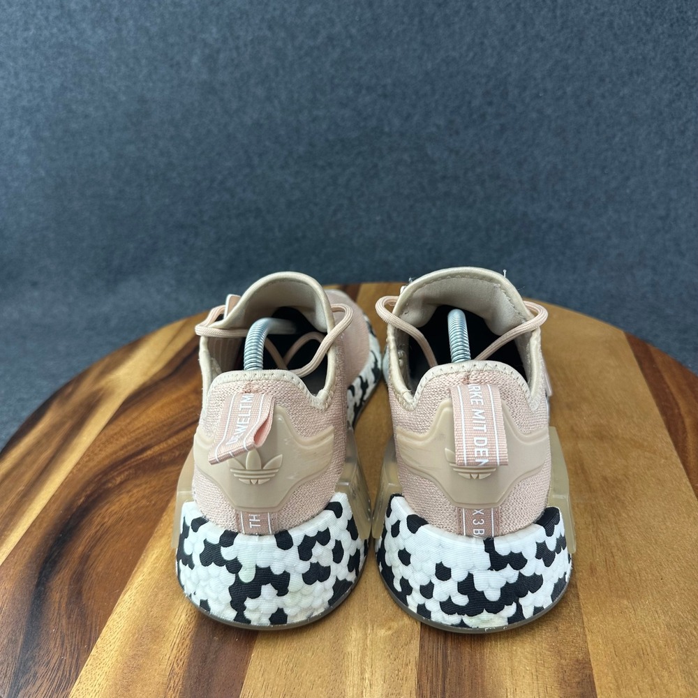 Adidas NMD R1 Halo Blush Spotted Womens 7 Cow Print Pink Beige Sneakers GZ7996 - Picture 8 of 12